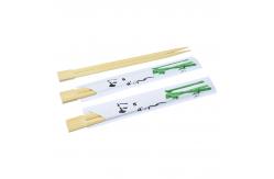 China Custom Logo Sushi Bamboo Disposable Chopsticks With Semi Paper Wrapper supplier