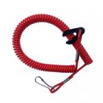 Extendable Coiled Security Tethers Strap Lanyard Rope Key Holder / Plastic Snap Hook for sale