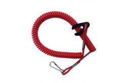 China Extendable Coiled Security Tethers Strap Lanyard Rope Key Holder / Plastic Snap Hook supplier