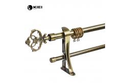 China Doouble Bracket 25/19MM Pipe Style Curtain Rods With Patterned supplier
