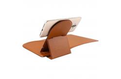 China ODM Water Resistant Wireless Charging Mouse Pad With Phone Holder Leather Material supplier