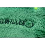Green Rectangle Custom Embroidered Patches On Velvet Fabric For Luggage