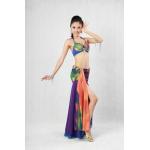 3pcs Elegant Tie Died Chiffon Belly Dance Costume Belly Dance Dresses Stage Performance Belly Dance Wear for sale