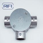 2 Angle Way Electrical Junction Box  3/4 Aluminum EMT Round Box