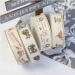 Single Face RPET Recycled Cotton Ribbon 100% Cotton 10mm-100mm Custom Printed Silk Screen Crafts Gifts for sale