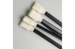 China Dustless Cleanroom Rectangular Foam Tip Swab With Black Handle supplier