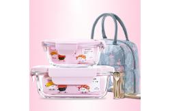 China Airtight 410ml 680ml Glass Food Container With Leak Proof Lid supplier
