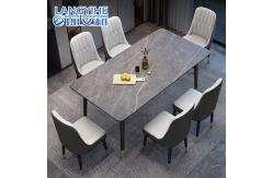 China Light Luxury Rock Board Rectangular Dining Table Marble Finishing Household supplier