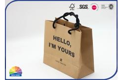 China 4C Customized Size Logo Kraft Paper Bags With Nylon Handle supplier