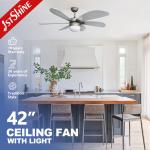42 Inches Modern Remote LED Ceiling Fan Decorative 6 MDF Blades for sale