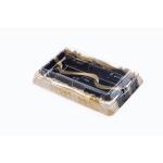 Sushi Tray With Anti Fog Lid Disposable Sushi Box To Go Box Black Plastic Container for sale
