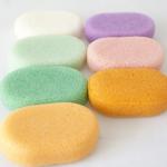 Eco Friendly Natural Lavender Konjac Sponge Organic Bath Scrubber for sale