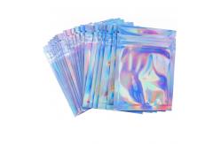 China Holographic 4x6 Resealable Bags , Clear Window Stand Up Mylar Bags supplier