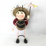 Metal Garden Decoration Adorable Bee With Umbrella Indoor/Outdoor for sale