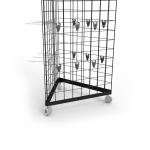 Triangle Mobile Display Stand Gridwall Display Rack With Wheels