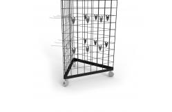 China Triangle Mobile Display Stand Gridwall Display Rack With Wheels supplier