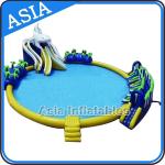 Inflatable Giant Water Park Pool with Slide , Removable Theme Inflatable Water Park