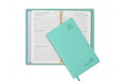 China OEM ODM Green Pocket Size Weekly Planner Vertical Layout Inner Pages supplier