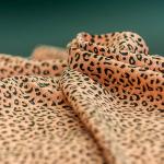 Leopard Dot Printed 180cm Rib Stretch Knitted Fabric Polyester Cotton Dress Fabric