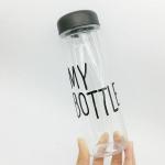 250ml 450ml 500ml PET Customized Transparent square decorative plastic juice coffee tea beverage bottle with cap for sale