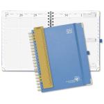 Custom 12-Month Planner July 2023 - June 2023 Light Blue With Vertical Hourly Schedule 2 Pages Per Week for sale