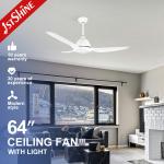 Remote Control Plastic Ceiling Fan With Integrated 18 Watt LED Light for sale