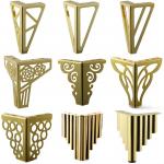 Wholesale Gold Cutout Sofa Flower Foot Trifork Iron Wrought Metal Furniture Foot Hardware Accessories Bed Legs Stable for sale