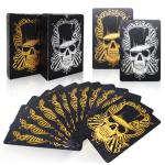 Durable Foil Stamping Black And Gold Playing Cards Waterproof 280gsm for sale