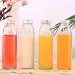 Empty Round Glass Juice Bottles , Portable Raindrop Flavored Water Bottle