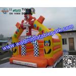 Yellow Inflatable Small Clown Bouncy Castle For Amusement Park