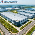 Prefabricated Steel Structure Warehouse with 300 km/h Wind Load Hot-dip Galvanization and Clear-Span Design for sale