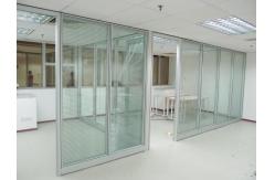 China Soundproof Fireproof Sliding Office Partition Glass Walls With Aluminum Frame supplier