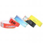Durable Custom Printed Paper Wristbands For Events White Blue Lightweight
