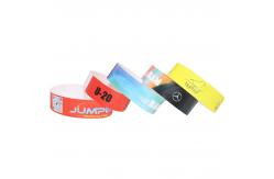 China Durable Custom Printed Paper Wristbands For Events White Blue Lightweight supplier