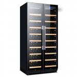 Premium Dual Temperature Zones Wine Cooler Cabinet with Digital Control and Wood Shelving for sale