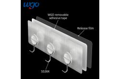 China 290mm Wide Strong Self Adhesive Hooks ISO9001 Shower Towel Hook With TAPE Strip supplier
