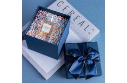 China Elegant Blue Square Premium Empty Gift Box With Bowknot Packaging For Birthdays supplier