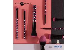 China 8pcs Synthetic Hair Makeup Brushes Rolling Printing Plastic Handle Aluminium Ferrule supplier