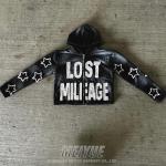 Leather Applique Embroidery Hoodie Cropped Raw Hem Hoodie 420 Grams 480 Grams for sale