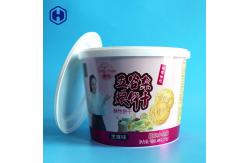 China Recyclable IML Bucket Hot Fill Labeling Plastic Cylinder Container With Lid supplier