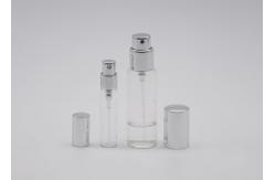 China 10CC Exquisite Mini Glass Perfume Tester Bottle  With Silver Aluminum Spray Pump supplier