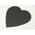 Natural Stone Placemats , Black Slate Plates Heart Shape With Pads