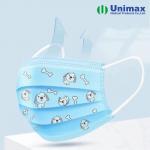 China Light Blue Disposable Non Woven Face Mask For Children Public Health manufacturer