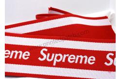 China ODM SGS Supreme Polyester Ribbon Roll Anti Slip Elastic Band Red And White supplier