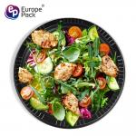 Europe-Pack eco friendly cornstarch biodegradable round black 10 inch fast food plates for sale