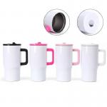 Custom Logo 20oz Sublimation Double Wall Stainless Steel Vacuum Insulated Tumbler With Handle 20oz Leak Proof Travel Kids Mug With Lid And Straw for sale