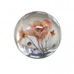 3D Crystal Paperweight Ball , Custom Paperweight With Flowers Inside