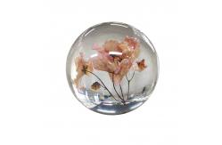 China 3D Crystal Paperweight Ball , Custom Paperweight With Flowers Inside supplier