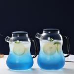 Handmade Glass Carafe With Cup , Large Water Carafe For Home / Restaurant