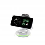 ABS Acrylic 4 In 1 Magnetic Wireless Mobile Battery Charger Black White Purple Gray PD20W Adapter for sale